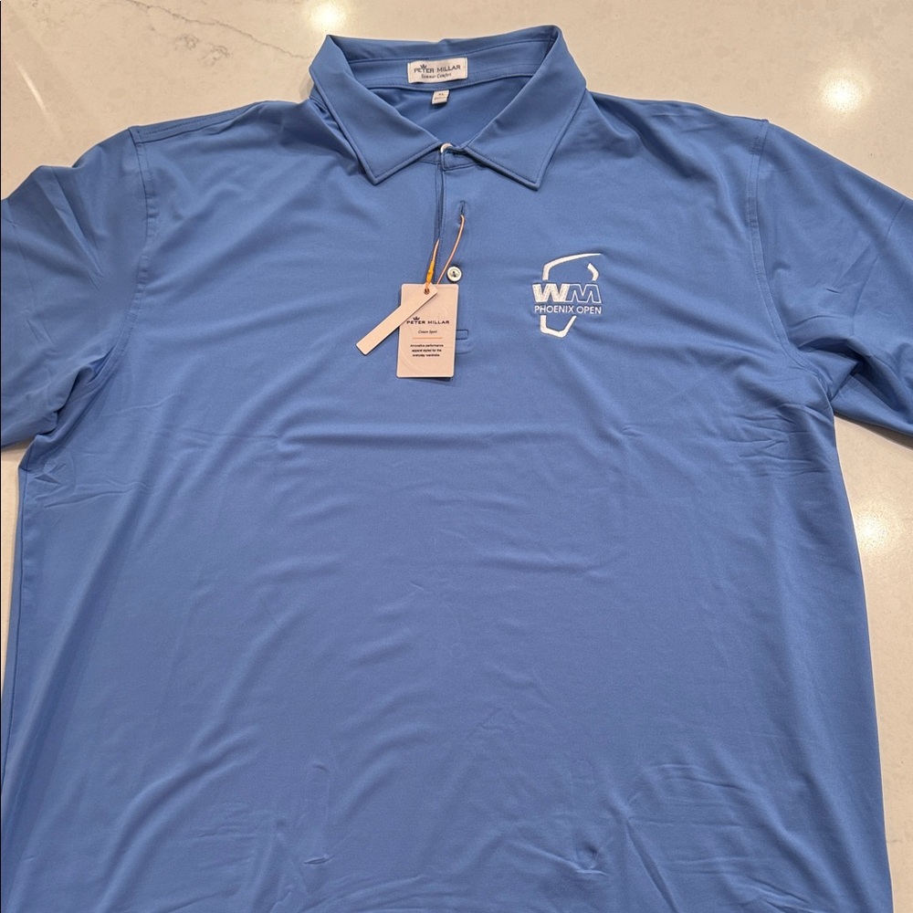 Waste Management Peter Millar Light Blue Men's Golf Shirt ⛳️